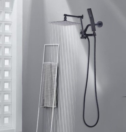 G-Promise All Metal 8" Dual Square Shower Head Combo | Rain Shower Head | Handheld Shower Wand | Adjustable | Smooth 3-Way Diverter | 71" Extra Long Hose - A Bathroom Upgrade (Chrome)